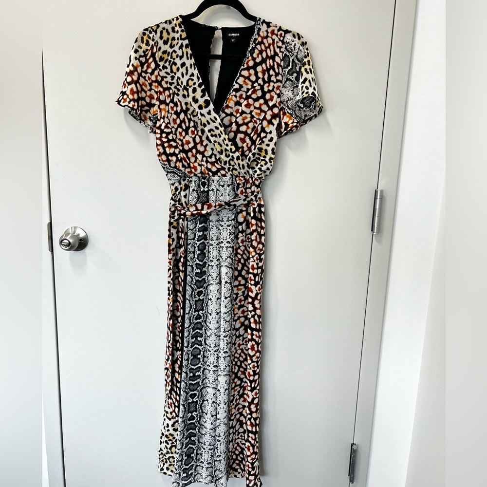 Express | Animal Print Wide Leg Jumpsuit